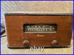 Vintage Antique Meissner Tube FM Radio Wood Cabinet Megacycles 8 C