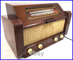 Vintage Antique PHILCO 48-475 TABLETOP Tube RADIO Wood Cabinet Working See Video