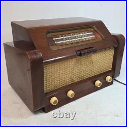 Vintage Antique PHILCO 48-475 TABLETOP Tube RADIO Wood Cabinet Working See Video