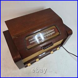 Vintage Antique PHILCO 48-475 TABLETOP Tube RADIO Wood Cabinet Working See Video