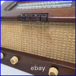 Vintage Antique PHILCO 48-475 TABLETOP Tube RADIO Wood Cabinet Working See Video