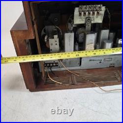 Vintage Antique PHILCO 48-475 TABLETOP Tube RADIO Wood Cabinet Working See Video