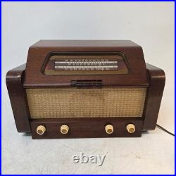 Vintage Antique PHILCO 48-475 TABLETOP Tube RADIO Wood Cabinet Working See Video