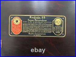 Vintage Antique Rca Radiola 25 Super Heterodyne Tube Radio