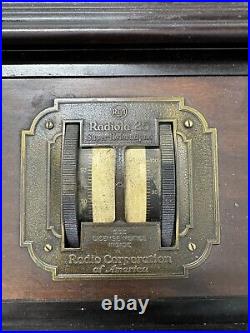 Vintage Antique Rca Radiola 25 Super Heterodyne Tube Radio & Loop Antenna