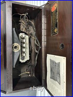 Vintage Antique Rca Radiola 25 Super Heterodyne Tube Radio & Loop Antenna