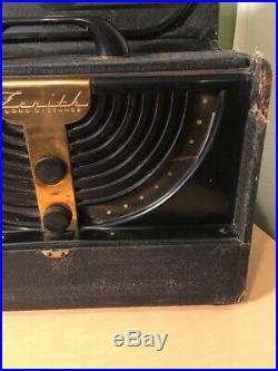 Vintage Antique Serviced Zenith Long Distance AM Tube Radio 6G001Y World Wide