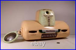 Vintage Antique Tube Dahlberg Solid Pink Coin-op Working Pillow Speaker Radio