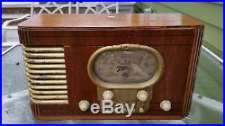 Vintage Art Deco 1930'S Zenith 5-S-320 Tube AM SW Pushbutton Tabletop Radio