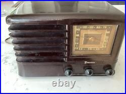 Vintage Art Deco 1939 Emerson CG-268 AM/SW Mottled Brown Large Tube Radio