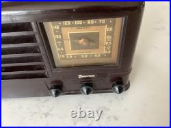 Vintage Art Deco 1939 Emerson CG-268 AM/SW Mottled Brown Large Tube Radio