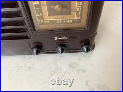 Vintage Art Deco 1939 Emerson CG-268 AM/SW Mottled Brown Large Tube Radio
