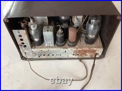 Vintage Art Deco 1939 Emerson CG-268 AM/SW Mottled Brown Large Tube Radio