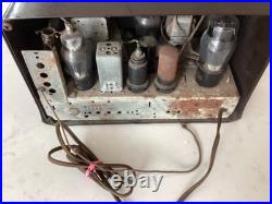 Vintage Art Deco 1939 Emerson CG-268 AM/SW Mottled Brown Large Tube Radio