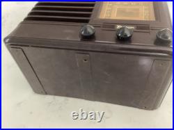 Vintage Art Deco 1939 Emerson CG-268 AM/SW Mottled Brown Large Tube Radio