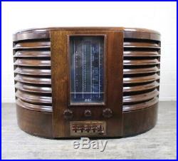 Vintage Art Deco 1940's GEC Model B. C 4750 Large Wooden Cased Valve Tube Radio