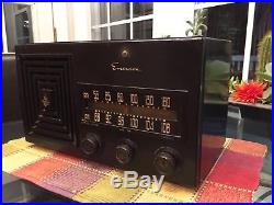 Vintage Art Deco 1950s EMERSON Model 659 AM/FM Bakelite Tabletop 8-Tube Radio