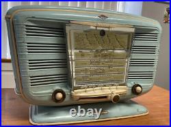Vintage Art Deco Baby Blue Excelsior SNR52 French Tabletop Tube Radio