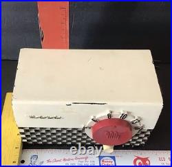 Vintage Art Deco MCM Midget MOTOROLA 1951 Tube Radio Model 5R1 Black/White 50's