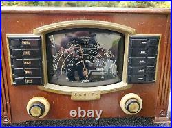 Vintage Art Deco Wood ZENITH Tube Radio Model 7S634R AM Shortwave