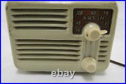 Vintage Arvin Midget Tube AM Radio Model 444 / 444A with Backplate Rare