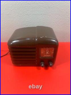 Vintage Arvin Tube Radio Metal Case 502 Midget AM Tested Working Rare Antique