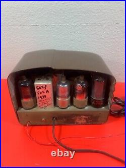 Vintage Arvin Tube Radio Metal Case 502 Midget AM Tested Working Rare Antique