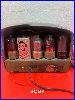 Vintage Arvin Tube Radio Metal Case 502 Midget AM Tested Working Rare Antique