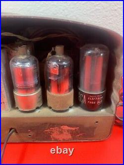 Vintage Arvin Tube Radio Metal Case 502 Midget AM Tested Working Rare Antique