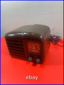 Vintage Arvin Tube Radio Metal Case 502 Midget AM Tested Working Rare Antique