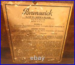 Vintage BRUNSWICK A CATHEDRAL SPEAKER Tested & Working SPEAKER / 1336 ohms