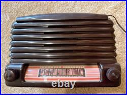 Vintage, Beautiful GE Tube Radio Brown Art Deco 1940s Working