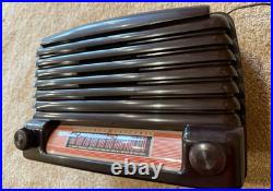 Vintage, Beautiful GE Tube Radio Brown Art Deco 1940s Working