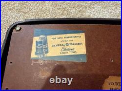 Vintage, Beautiful GE Tube Radio Brown Art Deco 1940s Working