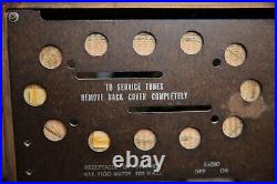 Vintage Bendix Aviation Tube Radio Model 753M Clock Radio wood cabinet Works