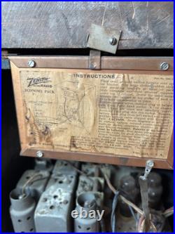 Vintage Black Dial Zenith 5f-134 Art Deco Tombstone Radio 1935