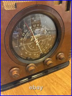 Vintage Black Dial Zenith 5f-134 Art Deco Tombstone Radio 1935