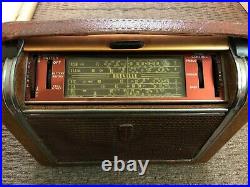Vintage Breville model 857A Valve tube portable Radio Rare 1950's