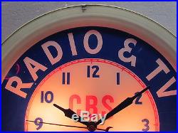 Vintage CBS Hytron Tubes Radio & Television Plastic Wall Clock 16 RD Neon Prods