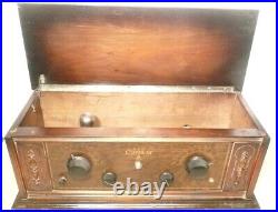 Vintage CLARODYNE 5 TUBE BATTERY RADIO UNTESTED with GOOD TUNING & NICE SHELL