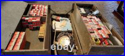 Vintage Carry All Vacuum Tube Radio TV Repair Caddy Case Box with Tubes UNTESTED