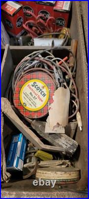 Vintage Carry All Vacuum Tube Radio TV Repair Caddy Case Box with Tubes UNTESTED