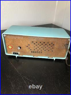Vintage Clock Radio 1957 Motorola Turquoise Clock Radio Model 56CD Tube Radio