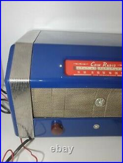 Vintage Coin Operated Hotel Motel Radio Blue