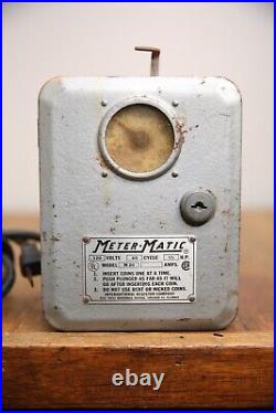 Vintage Coin Operated Meter Matic Tube Radio Jukebox Game Part Counter Box metal