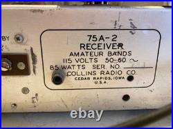 Vintage Collins 75A-2 Tube Receiver Ham Radio
