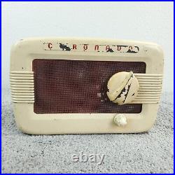 Vintage Coronado Tube Radio Model 43-8201 AM Tabletop 1950's MCM White Works