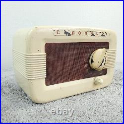 Vintage Coronado Tube Radio Model 43-8201 AM Tabletop 1950's MCM White Works