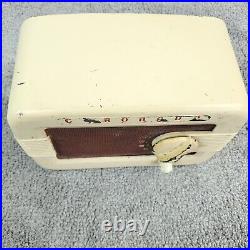 Vintage Coronado Tube Radio Model 43-8201 AM Tabletop 1950's MCM White Works