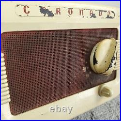 Vintage Coronado Tube Radio Model 43-8201 AM Tabletop 1950's MCM White Works